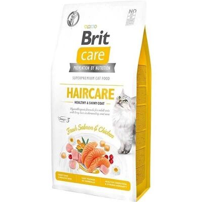 Brit Care Haircare Hypo-Allergenic Deri ve Tüy Sağlığı için Tavuk ve Somonlu Tahılsız Kedi Maması 7 kg