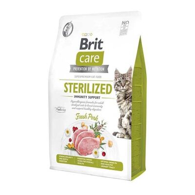 Brit Care İmmunity Prebiotik İçerikli Domuzlu Tahılsız Kısırlaştırılmış Kedi Maması 2 kg