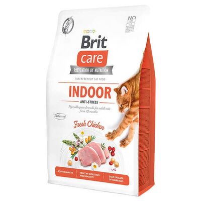 Brit Care İndoor Anti Stress Hypo-Allergenic Tavuklu Tahılsız Kedi Maması 2 kg