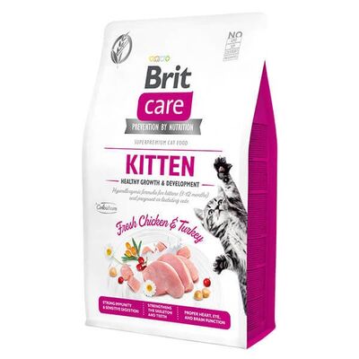 Brit Care Kitten Hypo-Allergenic Tavuk ve Hindili Tahılsız Yavru Kedi Maması 2 kg