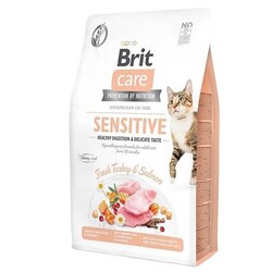 Brit Care - Brit Care Sensitive Hypo-Allergenic Hindi ve Somonlu Tahılsız Kedi Maması 7 kg