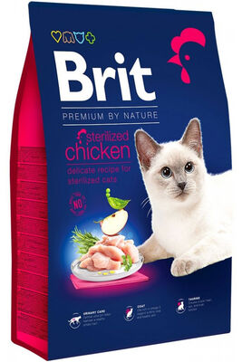 Brit Premium By Nature Sterilised Tavuklu Kısırlaştırılmış Yetişkin Kedi Maması 8 Kg