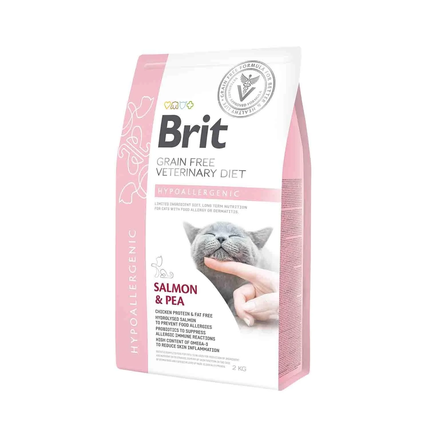 Brit Veterinary - Brit Veterinary Diet HypoAllergenic Cilt Sağlığı Destekleyici Tahılsız Kedi Maması 2kg