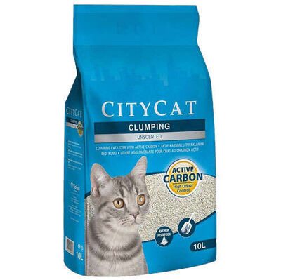 City Cat Aktif Karbonlu Topaklanan Kedi Kumu 10 lt