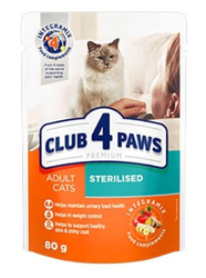 Club 4 Paws - Club 4 Paws Premıum Pouch Etli Kısırlaştırılmış Yetişkin Kedi Konservesi 100 gr