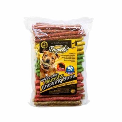 Doglife Munchy Sticks Renkli Köpek Çiğneme Kemiği 100 Adet