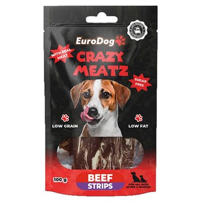 Eurodog Biftekli Şerit Doğal Köpek Ödül Maması 100 Gr