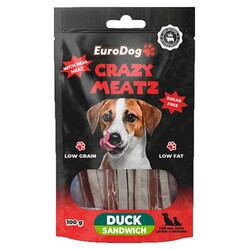 Euro Dog - Eurodog Ördekli Sandviç Doğal Köpek Ödül Maması 100 Gr