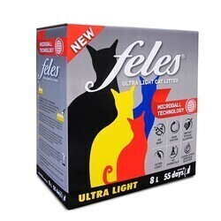 Feles - Feles Ultra Light Karbonlu Tozsuz Topaklanan Kedi Kumu 8 lt