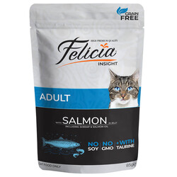 Felicia - Felicia Tahılsız Pouch Somonlu Yetişkin Kedi Konservesi 85 gr