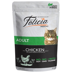 Felicia - Felicia Tahılsız Pouch Tavuklu Yetişkin Kedi Konservesi 85 gr