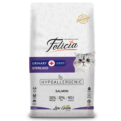 Felicia HypoAllergenic Düşük Tahıllı Somonlu Kısırlaştırılmış Kedi Maması 12 kg