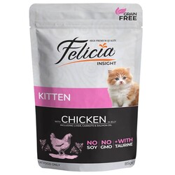 Felicia - Felicia Tahılsız Pouch Tavuklu Yavru Kedi Konservesi 85 gr