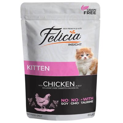 Felicia Tahılsız Pouch Tavuklu Yavru Kedi Konservesi 85 gr