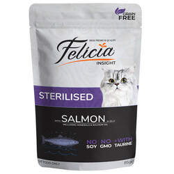 Felicia - Felicia Tahılsız Pouch Somonlu Kısırlaştırılmış Kedi Konservesi 85 gr