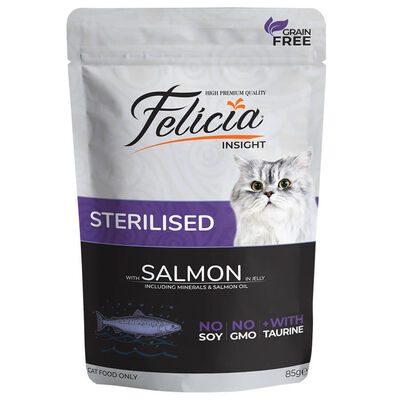 Felicia Tahılsız Pouch Somonlu Kısırlaştırılmış Kedi Konservesi 85 gr