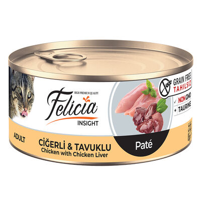 Felicia Tahılsız Ciğerli Tavuklu Kıyılmış Kedi Konservesi 85 gr