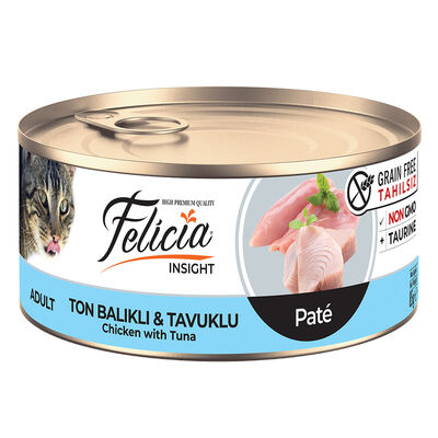 Felicia Tahılsız Ton Balıklı ve Tavuklu Kıyılmış Kedi Konservesi 85 gr