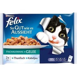 Felix - Felix Morina Balıklı Ve Ton Balıklı Kedi Konservesi 4x100 Gr