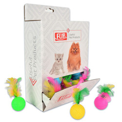 Flip - Flip Plastik Tüylü Kedi Oyun Topu