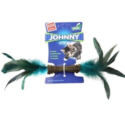 Gigwi - Gigwi Johnny Stick Doğal Çift Taraflı Yeşil Tüylü Kedi Oyuncağı