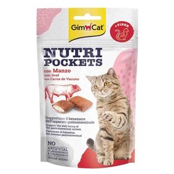 Gimcat - GimCat Nutripockets Biftek Malt Kedi Ödülü 60 gr