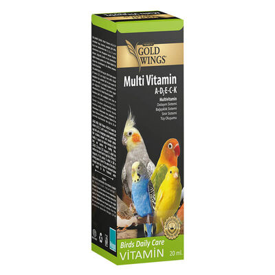 Gold Wings Multi Vitamin Kuşlar İçin Tüy Oluşum Desteği 20 ml