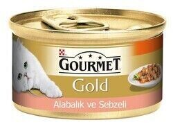 Gourmet Gold - Gourmet Gold Parça Etli Alabalık ve Sebzeli Yetişkin Kedi Konservesi 85 gr