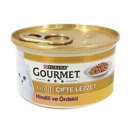 Gourmet Gold - Gourmet Gold Parça Etli Hindi ve Ördekli Yetişkin Kedi Konservesi 85 gr