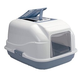 IMAC - İmac Easy Cat Kapalı Filtreli Kedi Tuvaleti Beyaz/Mavi 40x50x40 Cm