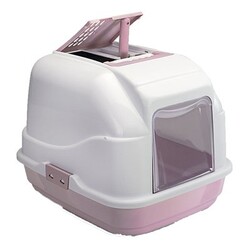 IMAC - İmac Easy Cat Kapalı Filtreli Kedi Tuvaleti Beyaz/Pembe 40x50x40 Cm
