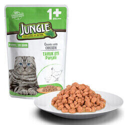 Jungle - Jungle Pouch Tavuklu Yetişkin Kedi Konservesi 100 gr