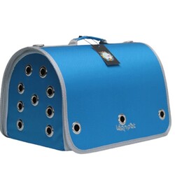 Leonpet - Leon Pet Kapalı Fly Bag Taşıma Çantası Mavi 26x42x26h Cm