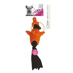 M-Pets - M-Pets Termoplastik İpli Titreşimli Ördek Şekilli Köpek Oyuncağı 15 cm