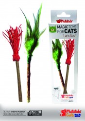 Matatabi - Matatabi Cats Tüylü Çubuk+Süpürge Kedi Oyuncagı 2'Li 18 Cm