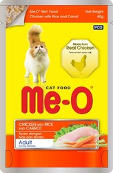 Me-o - Me-o Adult Tavuk Etli Havuçlu Yetişkin Kedi Pouch 80 gr