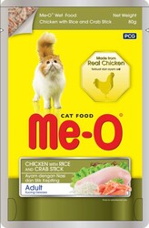 Me-o - Me-o Adult Tavuk Etli Yengeçli Yetişkin Kedi Pouch 80 gr