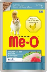Me-o - Me-o Adult Tavuk Etli Ton Balıklı Yetişkin Kedi Pouch 80 gr