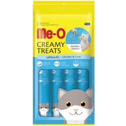 Me-o - Meo Kremalı Tavuklu Ve Ciğerli Kedi Sıvı Ödül Maması 4x15 Gr