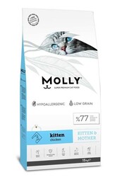 Molly - Molly Düşük Tahıllı Hipoalerjenik Tavuklu Kitten Yavru Kedi Maması 15 Kg
