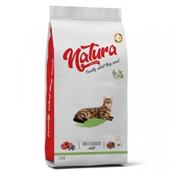 Natura Düşük Tahıllı - Natura Adult Düşük Tahıllı Kuzu Etli ve Yaban Mersinli Yetişkin Kedi Maması 2.25 Kg