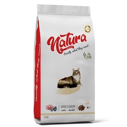 Natura Düşük Tahıllı - Natura Adult Düşük Tahıllı Tavuklu Yetişkin İndoor Hairball Kedi Maması 2.25 Kg
