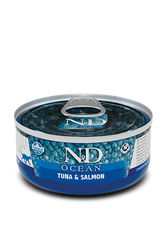 N&D Ocean - N&D Ocean Ton Balıklı Ve Somonlu Tahılsız Yetişkin Kedi Konservesi 70 gr