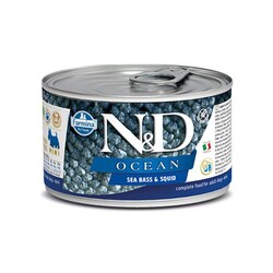 N&D Ocean - N&D Ocean Levrek ve Mürekkep Balıklı Köpek Konservesi 140 Gr