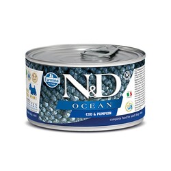 N&D Ocean - N&D Ocean Morina Balıklı ve Balkabaklı Mini Irk Köpek Konservesi 140 Gr