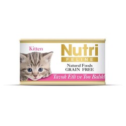 Nutri Feline - Nutri Feline Tavuklu Ton Balıklı Tahılsız Yavru Kedi Konservesi 85 Gr