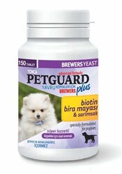 Petguard - Petguard Yavru Köpekler İçin Biotin ve Sarımsaklı Bira Mayası Tableti 150 Adet