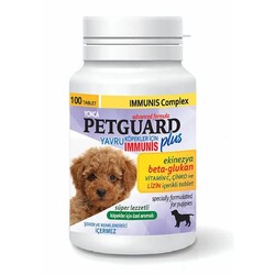 Petguard - Petguard Yavru Köpekler İçin Ekinezya Beta-Glukan ve Çinkolu İmmunis Tableti 100 Adet