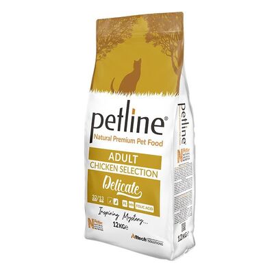 Petline Süper Premium Delicate Tavuklu Yetişkin Kedi Maması 12 Kg