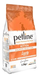 Petline - Petline Süper Premium Lovely Somonlu Yavru Kedi Maması 1.5 kg